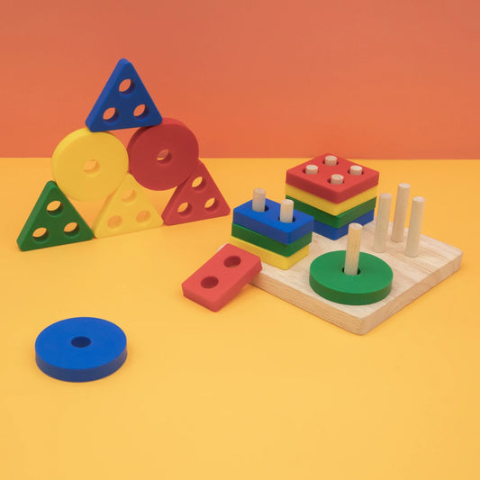 Silicone & Wooden Geometric toy